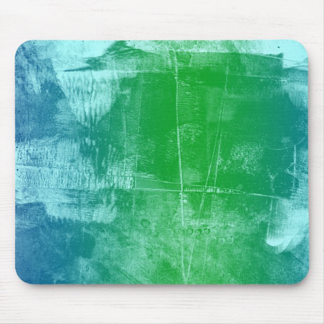 Ocean Sky Blue Green Abstrakt Mousepad (Vorne)