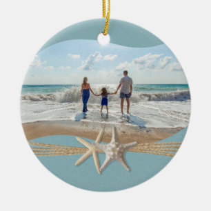 Ocean Sky Blue Starfish Foto Keramik Ornament
