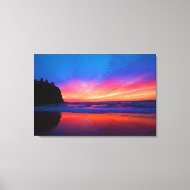 Ocean Sky Scape Ölgemälde gedruckt Leinwanddruck (Vorderseite)