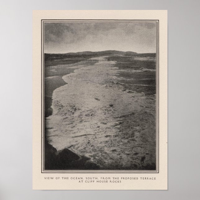 Ocean South from Cliff House Rocks Poster (Vorne)