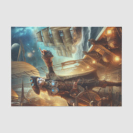 Ocean Space Pirate Steampunk Vintag Viktorianisch Seidenpapier