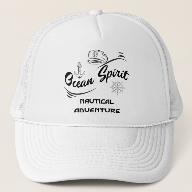 Ocean Spirit Nautical Adventure Hat Truckerkappe (Vorderseite)