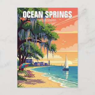 Ocean Springs Mississippi Travel Postkarte