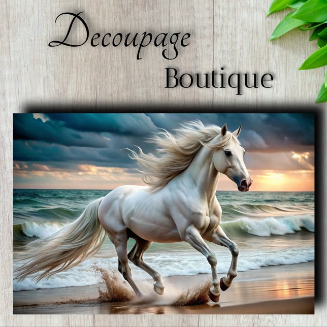 Ocean Stallion Decoupage Seidenpapier (Ocean Stallion Decoupage Tissue Paper)