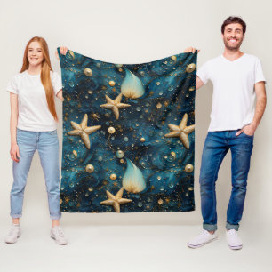 Ocean Starfish Muster Fleece Blanket