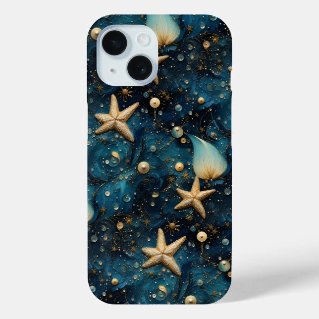 Ocean Starfish Muster iPhone 15 Fall Case-Mate iPhone Hülle (Rückseite)