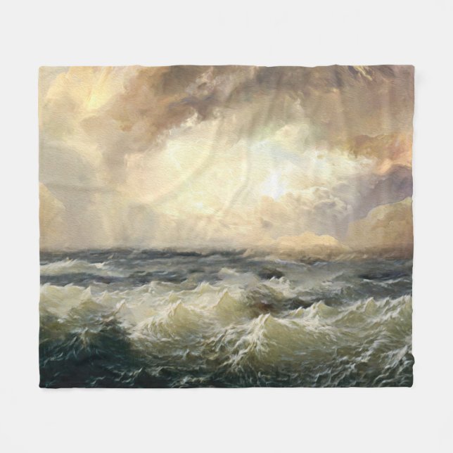 Ocean Storm Waves Fleece Blanket (Vorderseite (Horizontal))