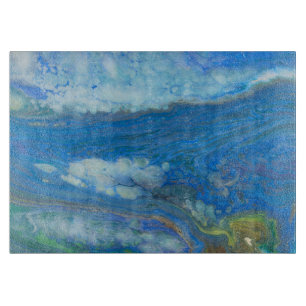 Ocean Stream Acrylic Fluid Art Schneidebrett