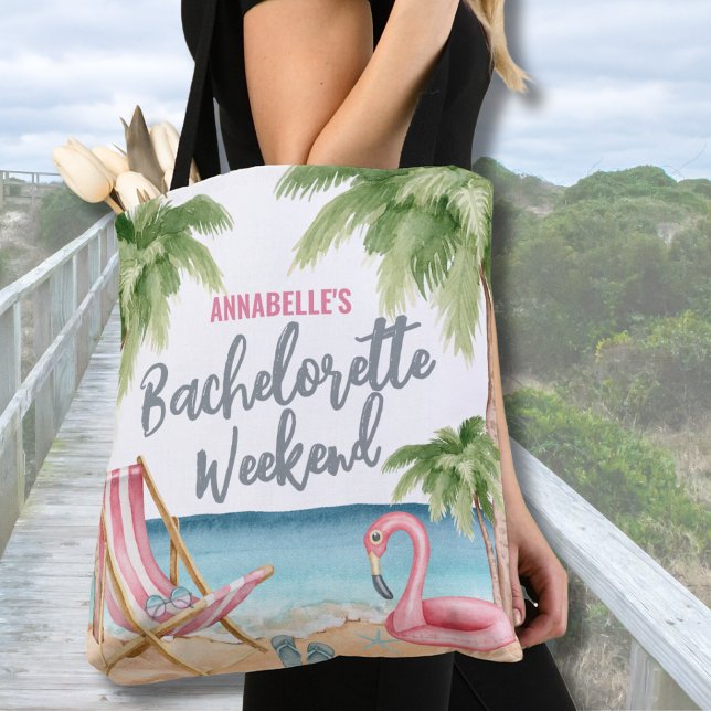 Ocean Summer Bachelorette Watercolor Beach (Watercolor Beach Bachelorette Tote Bag)