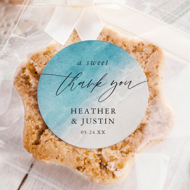 Ocean Summer Beach Sweet Vielen Dank Runder Aufkleber (Von Creator hochgeladen)
