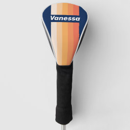 Ocean Sun Fall Pin Stripes with Name Golf Headcover