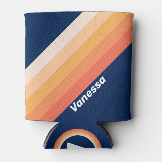 Ocean Sun Fall Stripes with Name Dosenkühler (Vorderseite)