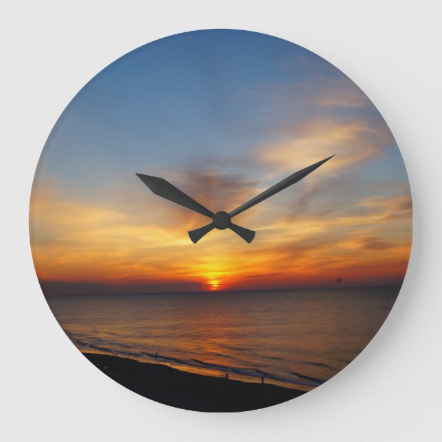 Ocean Sunrise Große Wanduhr (Vorderseite)