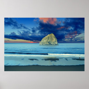 Ocean Sunrise Landschaft Kunst Poster
