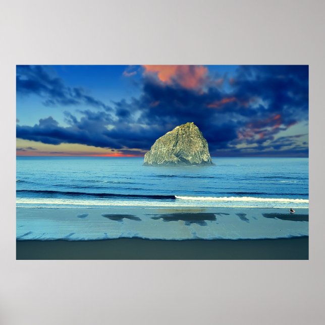 Ocean Sunrise Landschaft Kunst Poster (Vorne)