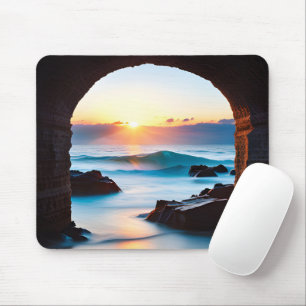 Ocean Sunrise mit Brick Tunnel Mousepad
