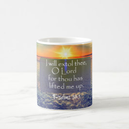 Ocean Sunrise mit Psalms Bible Verse Tasse