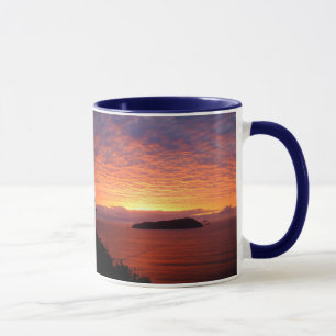 Ocean Sunrise over Shoe Island Tairua Neuseeland Tasse