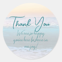 Ocean Sunrise Round Danke Stickers