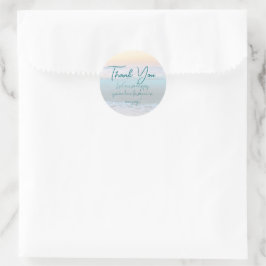 Ocean Sunrise Round Danke Stickers