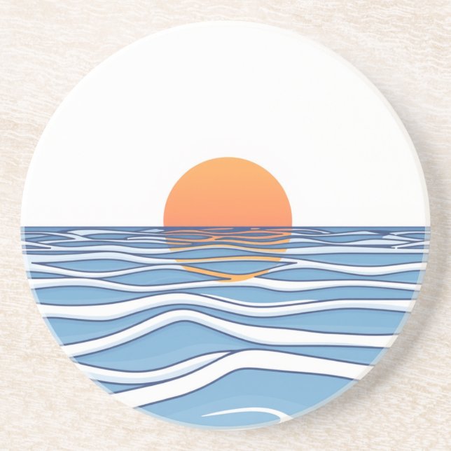 Ocean Sunrise Sandstone Untersetzer (Vorne)