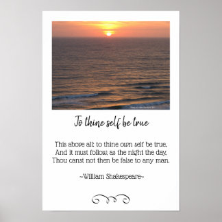 Ocean Sunrise Seascape und Shakespeare Foto Poster