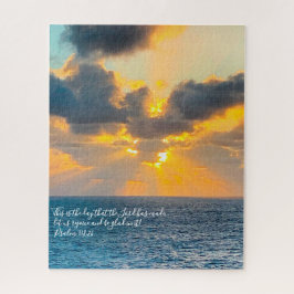 Ocean Sunrise, Verse aus Psalm 118:24 Puzzle