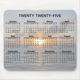 Ocean Sunset 2025 Calendar Mousepad