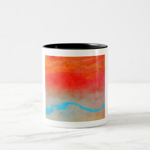 Ocean Sunset Abstrakt Zweifarbige Tasse