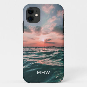 Ocean Sunset benutzerdefinierte Monogramm-Telefong Case-Mate iPhone Hülle