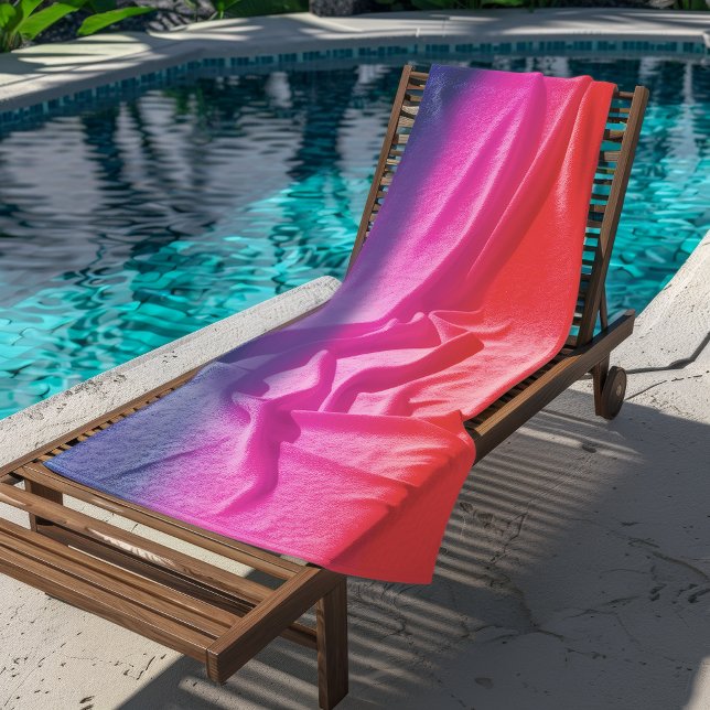 Ocean Sunset Blue Lila Red Art Blend Strandtuch (Ocean Sunset Blue Purple Red Art Blend Beach Towel)