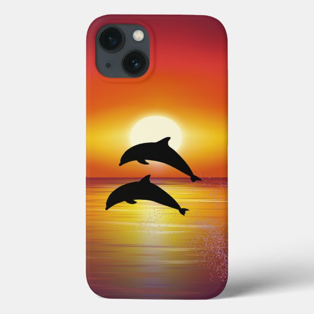 Ocean Sunset Delphins Couple Playing Liebe iPad Ca Case-Mate iPhone Hülle (Rückseite)