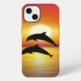 Ocean Sunset Delphins Couple Playing Liebe iPad Ca iPhone Hülle