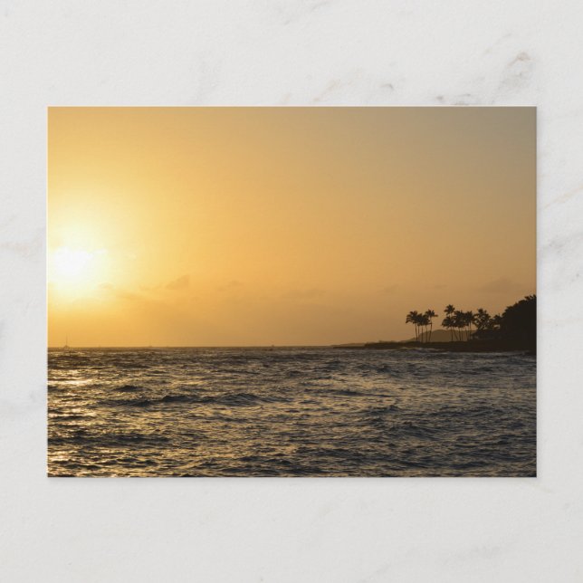 Ocean Sunset in Kauai Postkarte (Vorderseite)