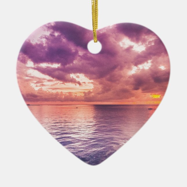 Ocean Sunset Inspiration Keramik Ornament (Vorne)