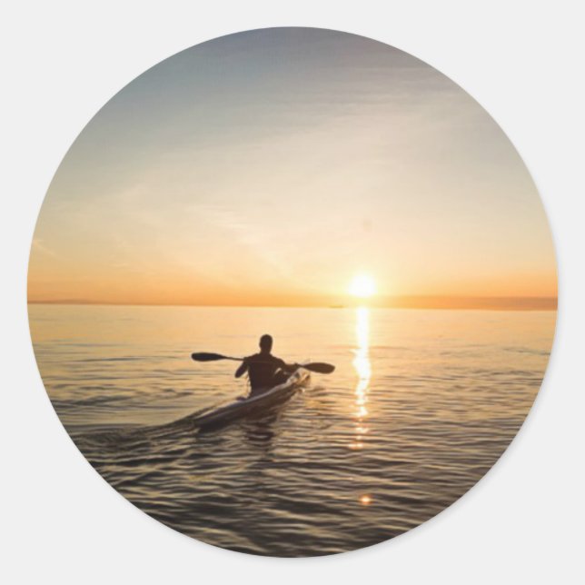 Ocean Sunset Kayak Canoe Stickers (Vorderseite)