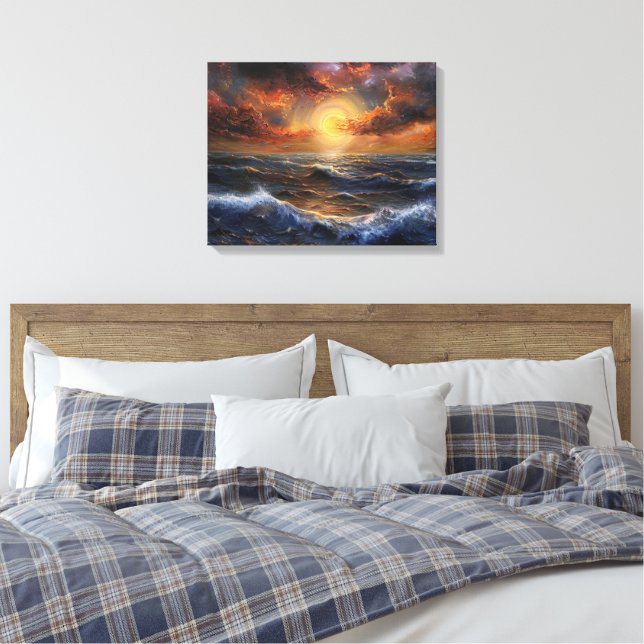 Ocean Sunset Leinwand Art (Insitu (Schlafzimmer))