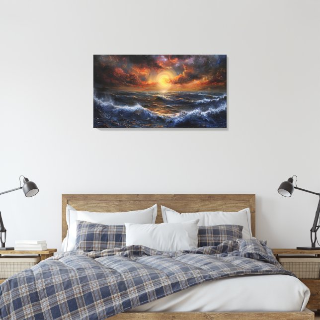 Ocean Sunset Leinwand Art (Insitu (Schlafzimmer))