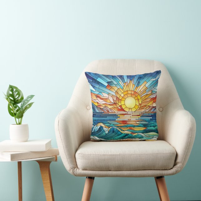 Ocean Sunset Mosaik Art Kissen (Stuhl )