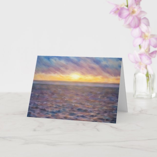 Ocean Sunset Oil Pastor Style Art Karte (Orchidee)