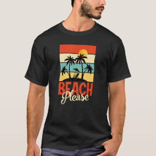 Ocean Sunset Palm Tree Sea Beach Deco Karibik V T-Shirt