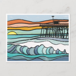 Ocean Sunset Pipe Print Postkarte