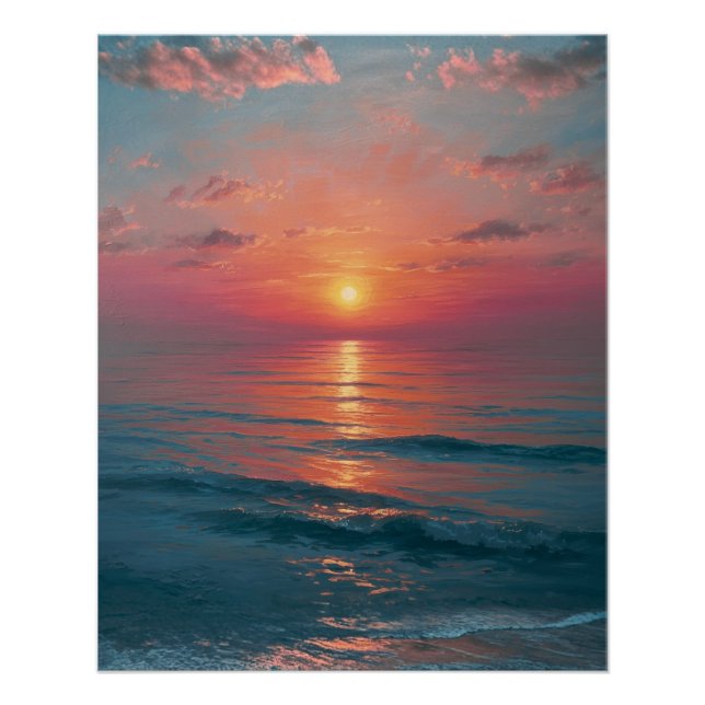Ocean Sunset Poster (Vorderseite)