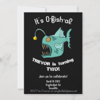 Ocean Theme Boys Birthday Anglerfish O-fish-al Inv