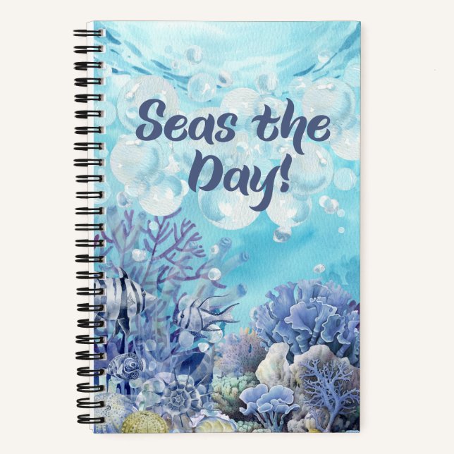 Ocean Theme Spiral Deluxe Notebook Notizbuch (Vorderseite)
