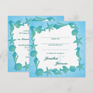 Ocean Theme Wedding invitation Einladung