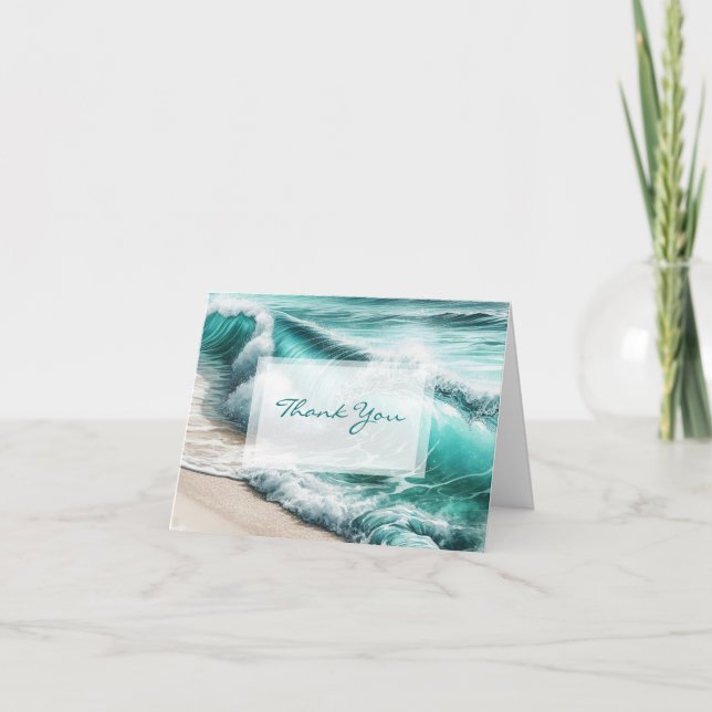 Ocean Themed Wedding Vielen Dank Karte (Vorderseite)