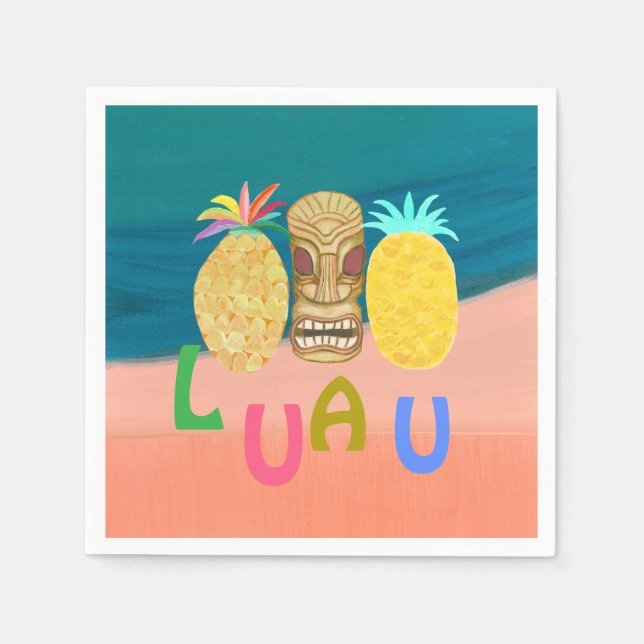 Ocean Tiki Ananas Luau Serviette (Vorderseite)