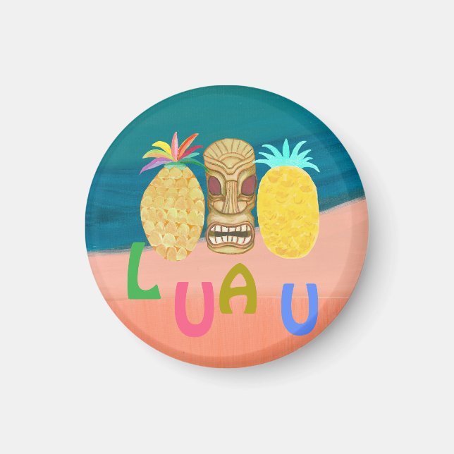 Ocean Tiki Pineapple Luau Magnet (Vorne)