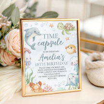 Ocean Time Capsule Table Sign